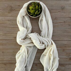 Magaschoni 100% Cashmere Scarf Wrap – Ivory – 30” x 76” – NWT
